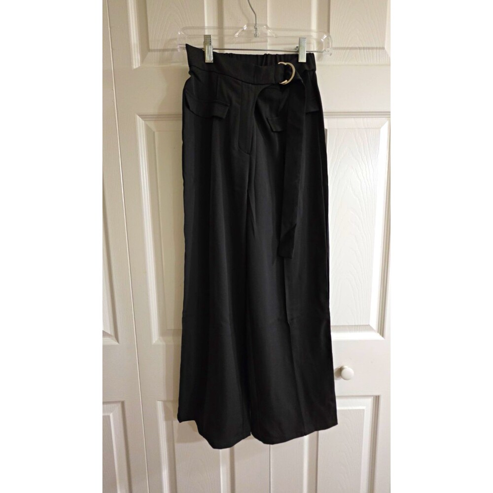 Halara Women’s Black Solid Wide-Leg Pants Polyester/Elastane Regular XS